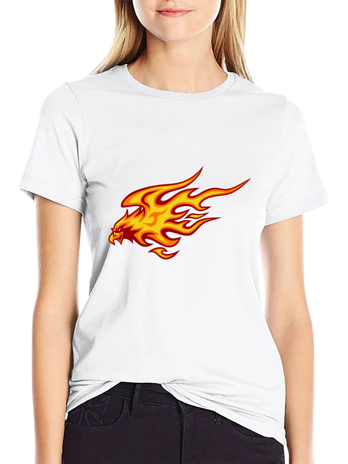Fiery Eagle Graphic T-Shirt - Bold Black Tee