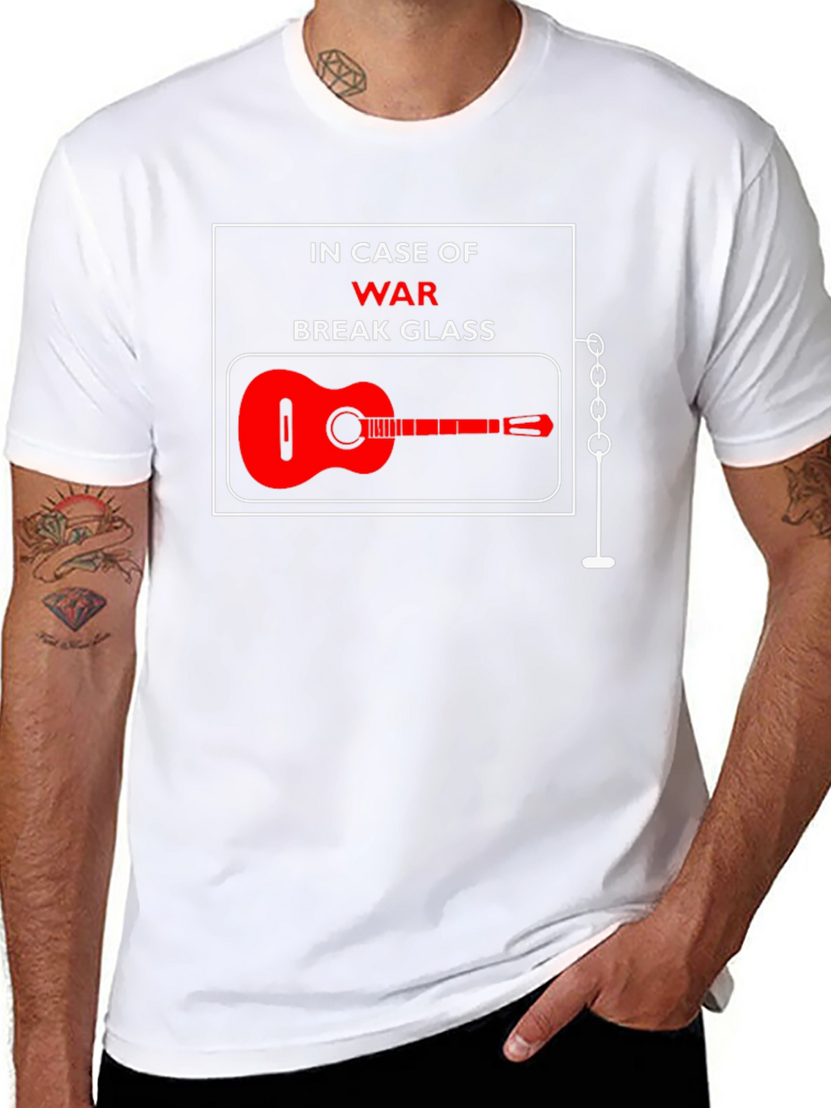 In Case Of War Break Glass Guitar T-Shirt