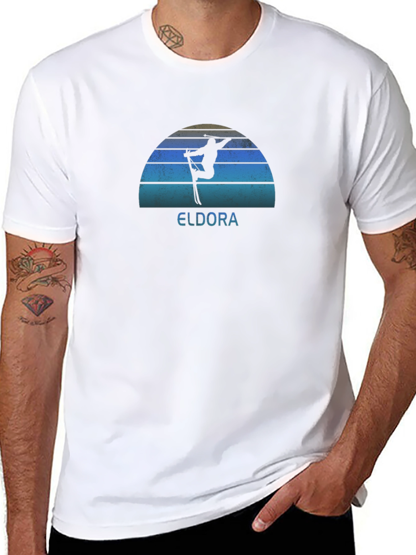 Eldora Retro Ski T-Shirt - Unisex Black Tee