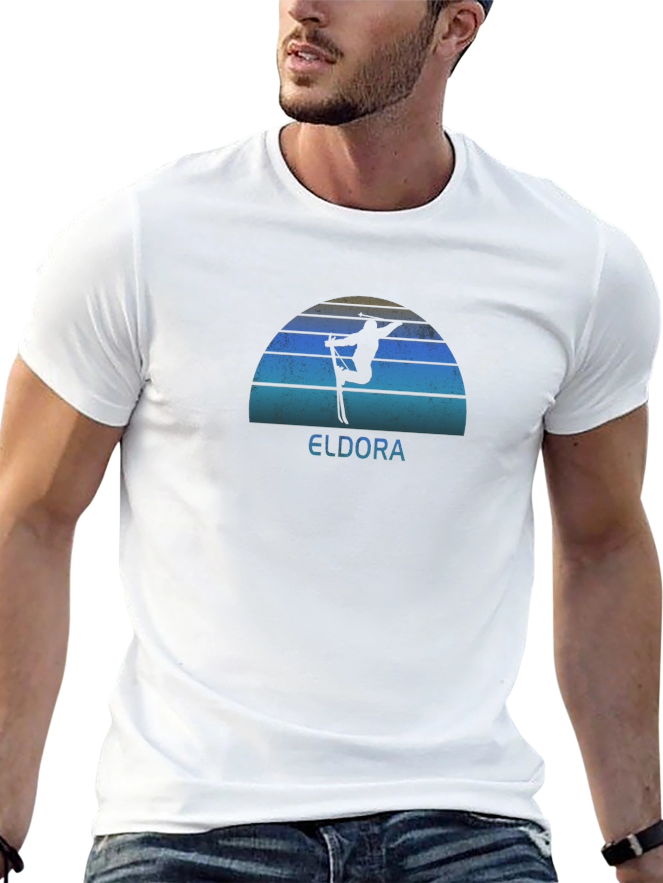 Eldora Retro Ski T-Shirt - Unisex Black Tee