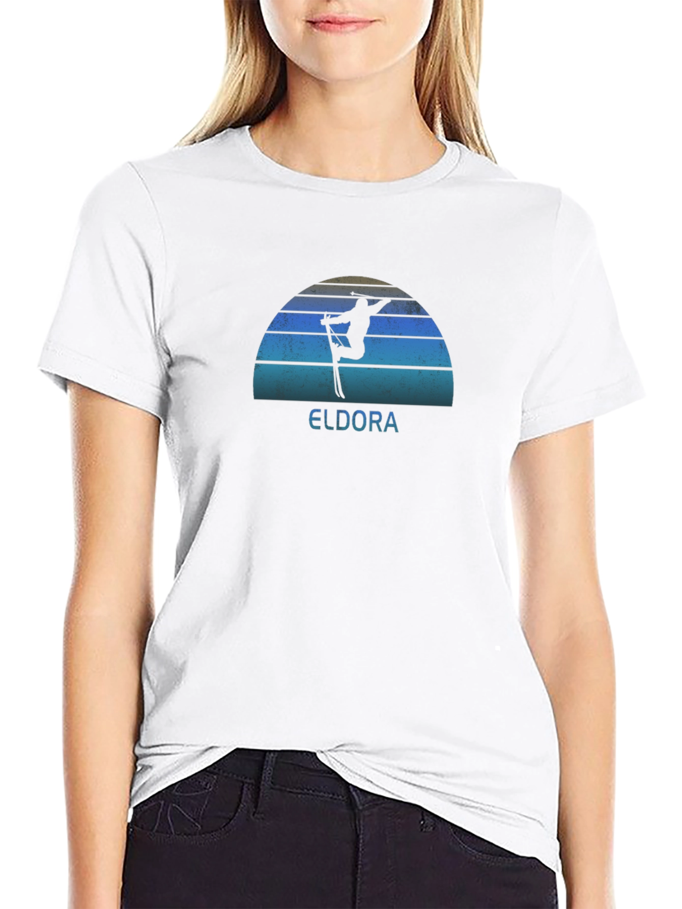 Eldora Retro Ski T-Shirt - Unisex Black Tee
