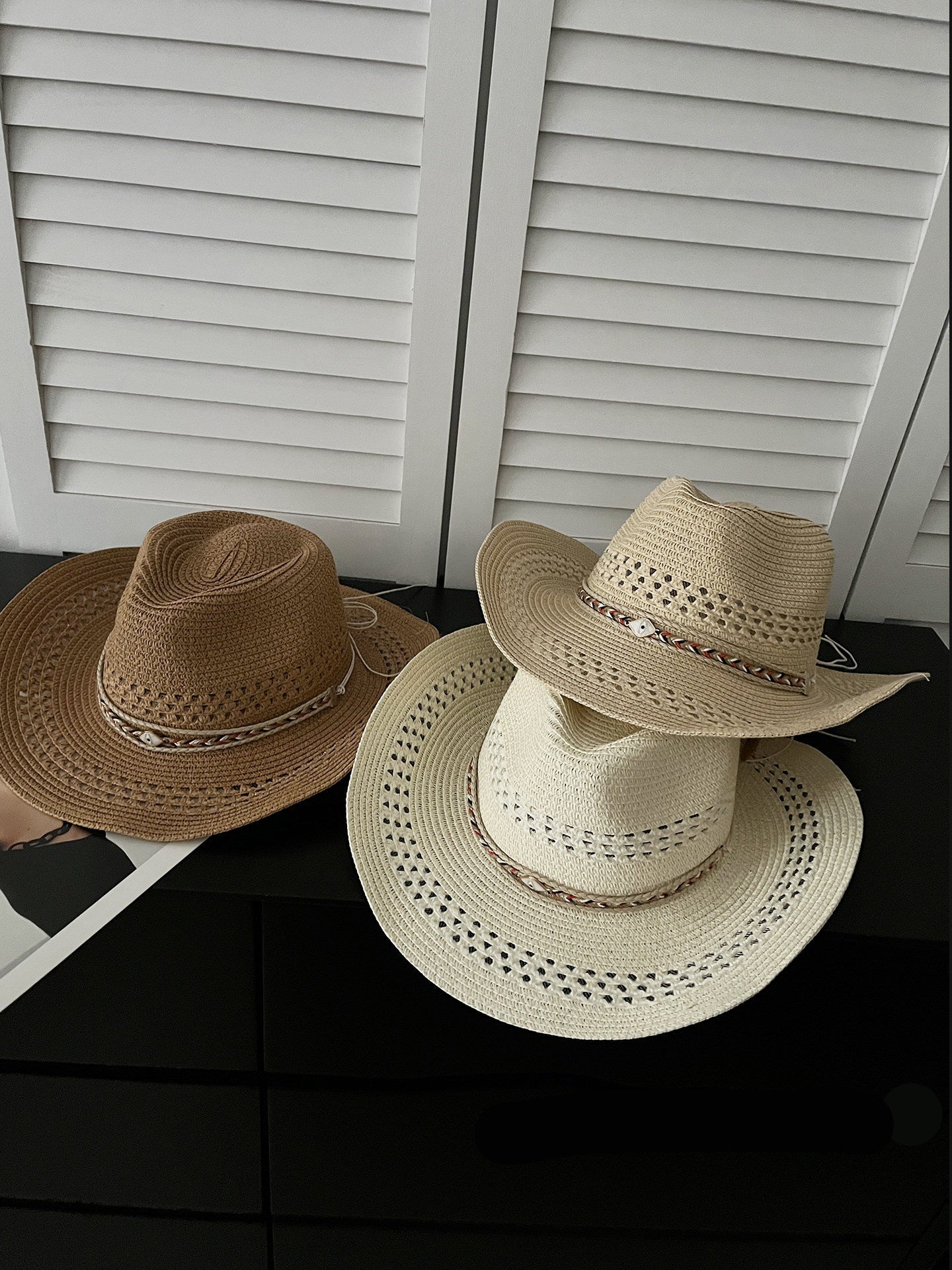Sun Protection Straw Cowboy Hat for Summer Beach and Travel