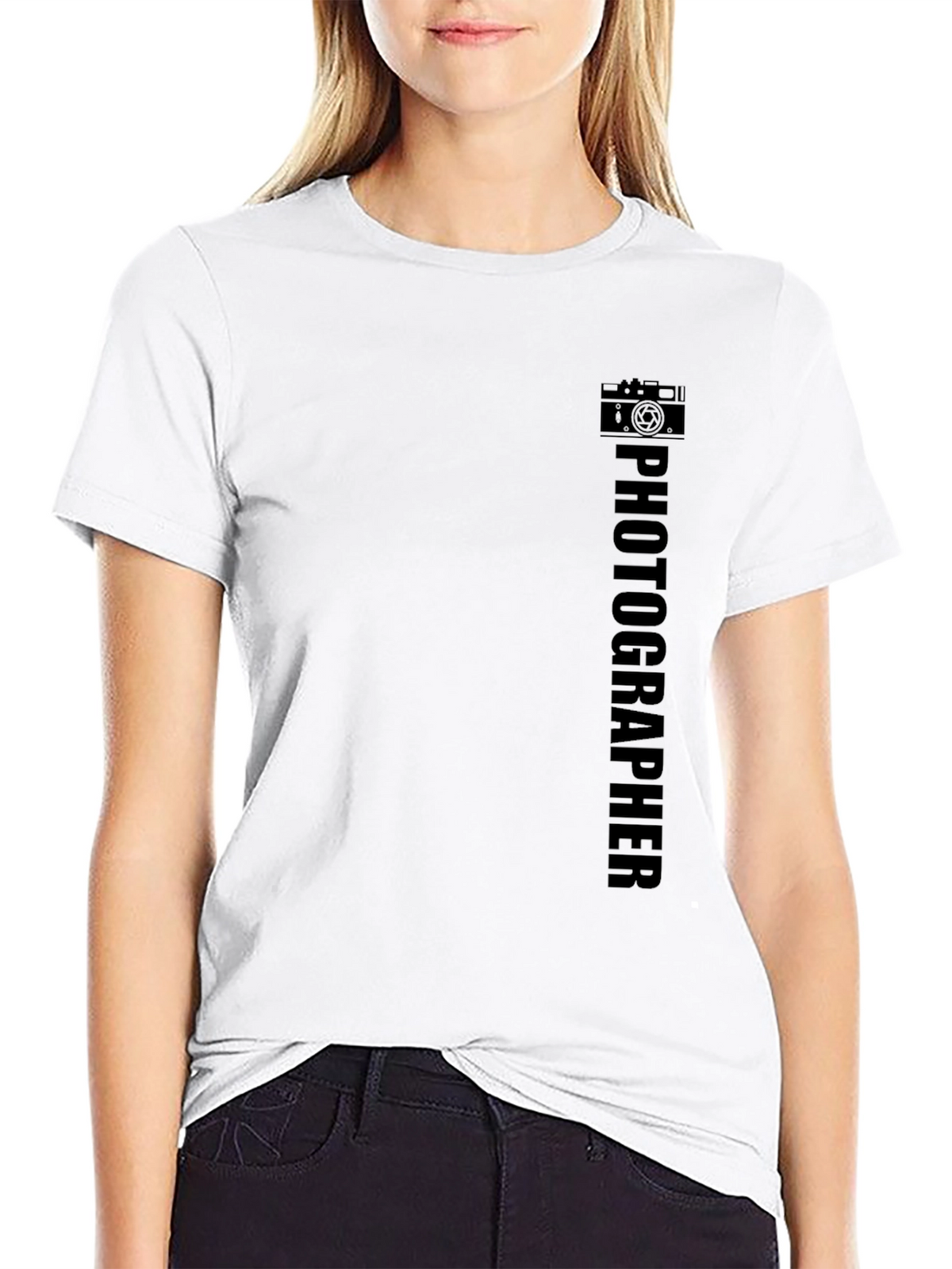 Photographer Graphic Tee - Black Cotton Casual Shirt