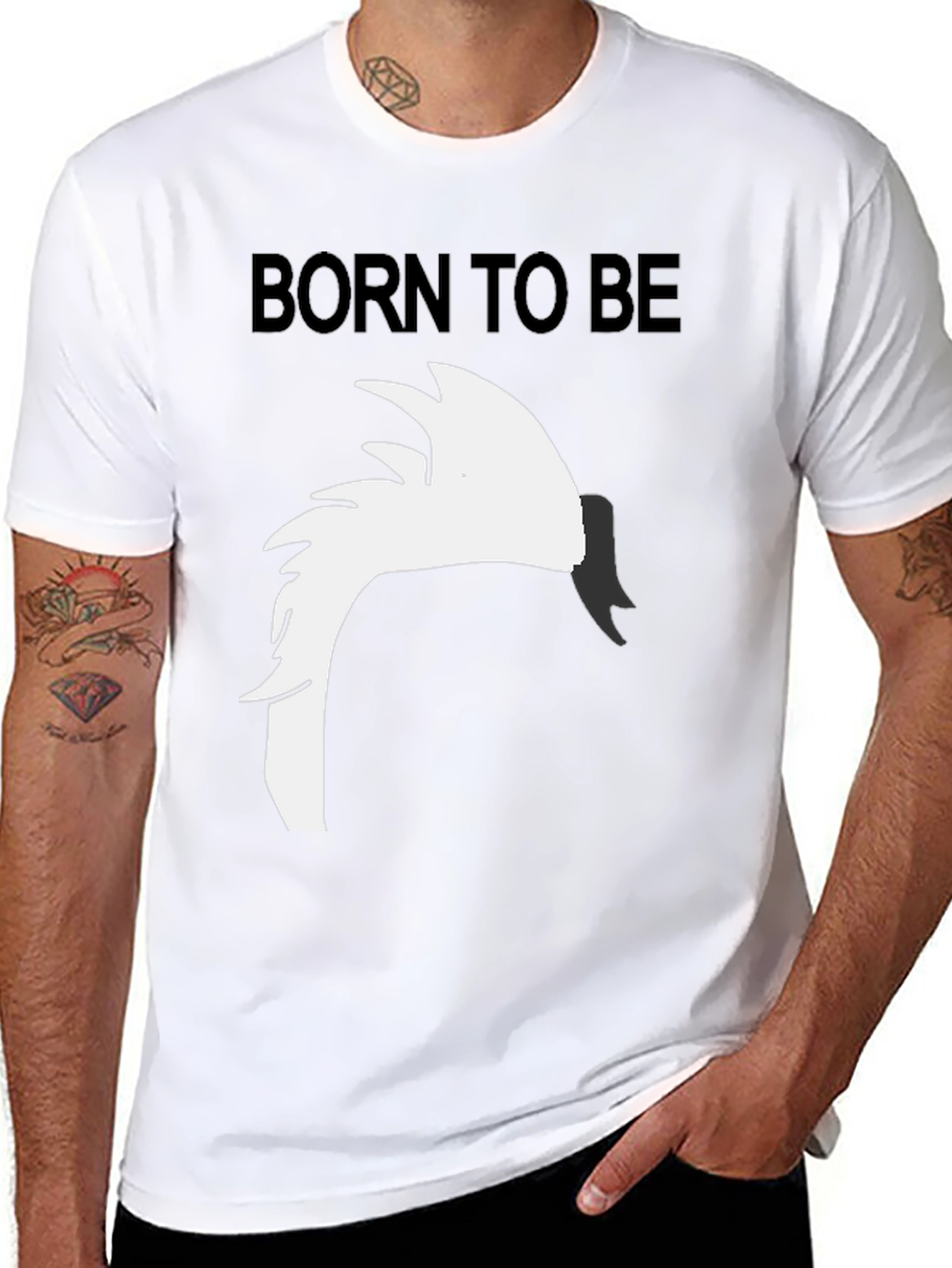 Born To Be Swan Black Graphic Tee