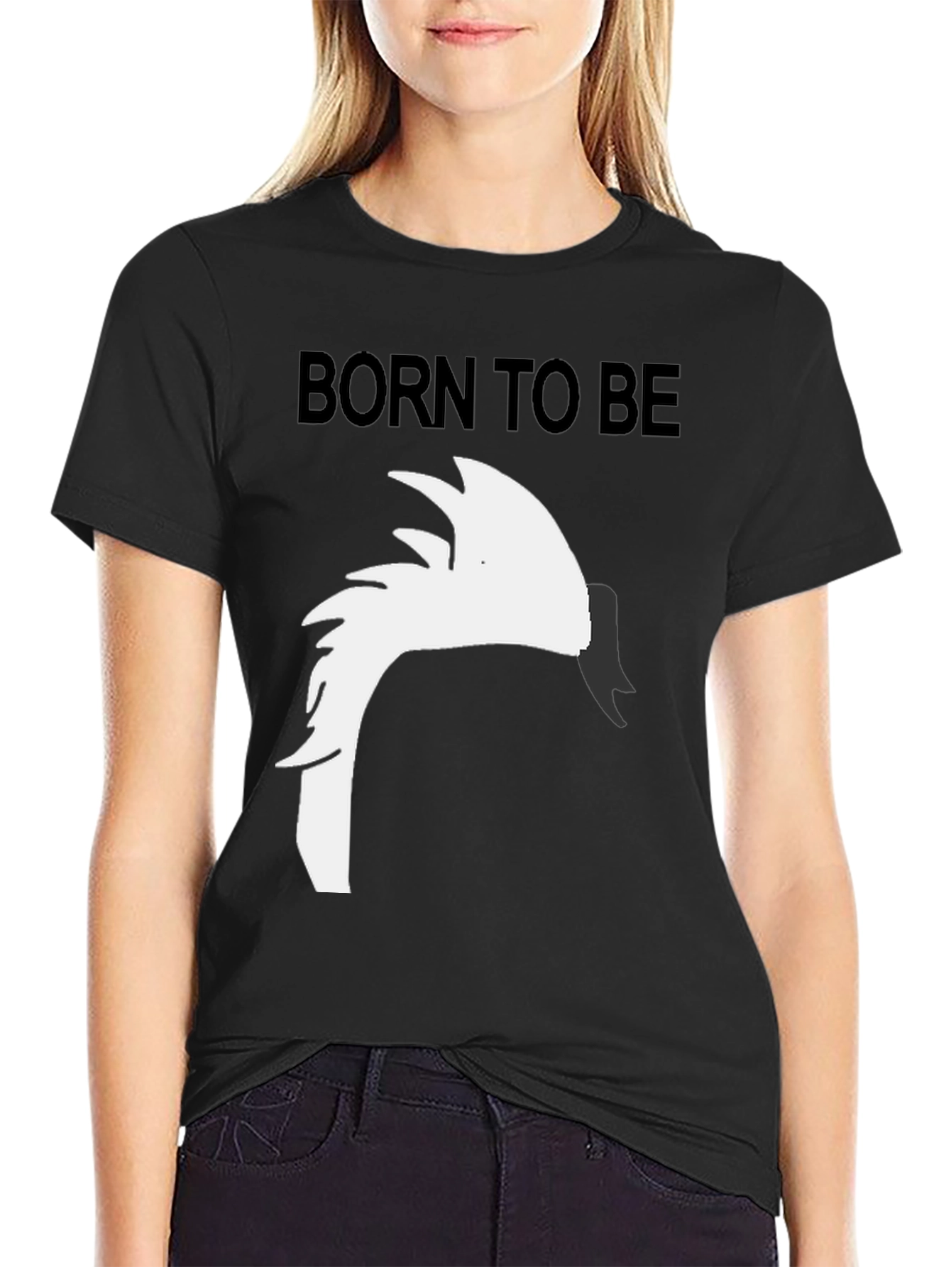 Born To Be Swan Black Graphic Tee