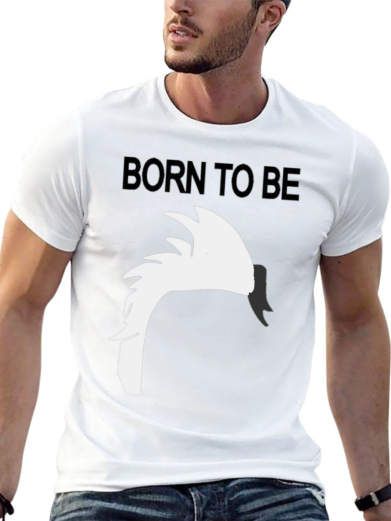 Born To Be Swan Black Graphic Tee