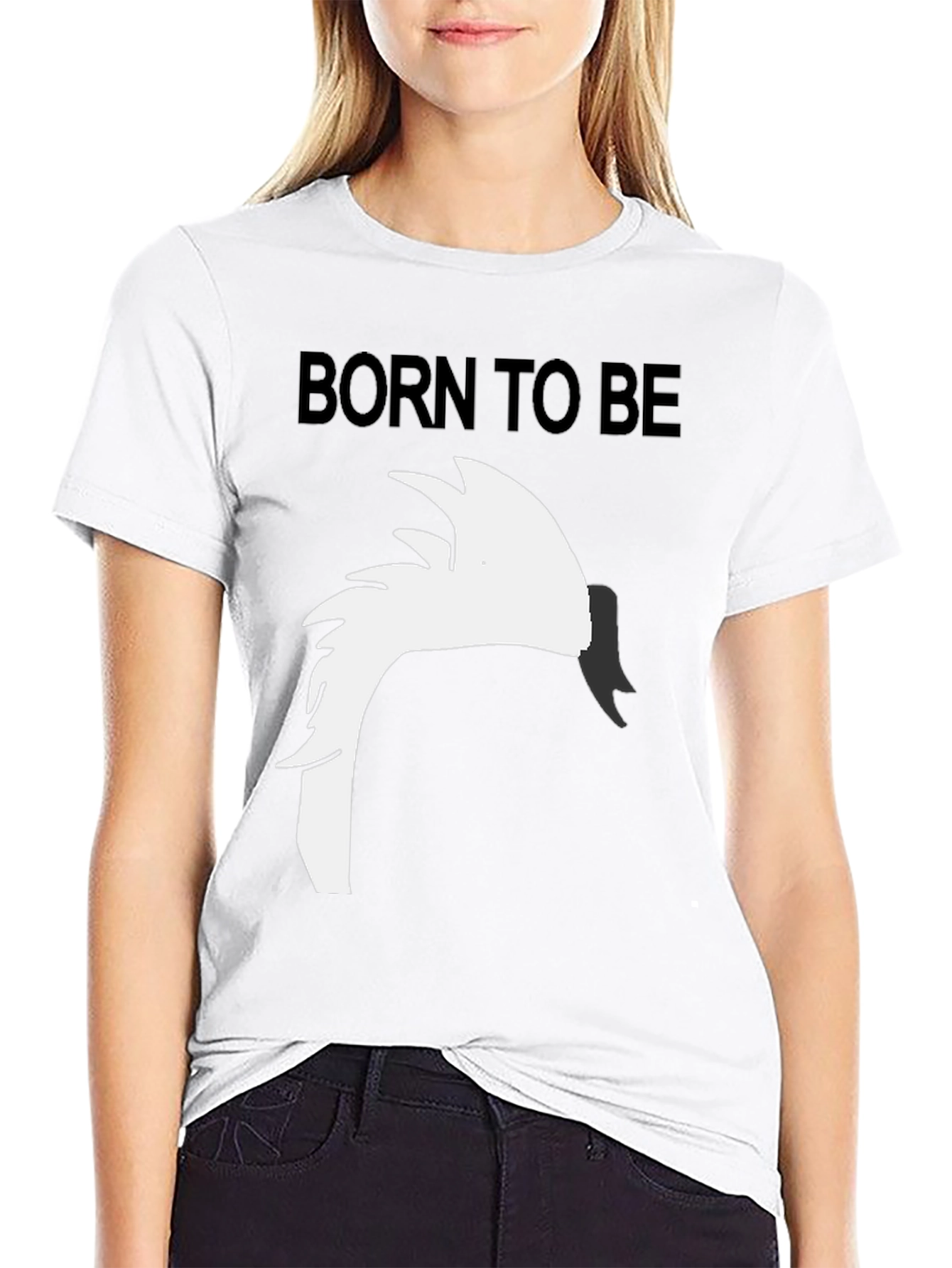 Born To Be Swan Black Graphic Tee