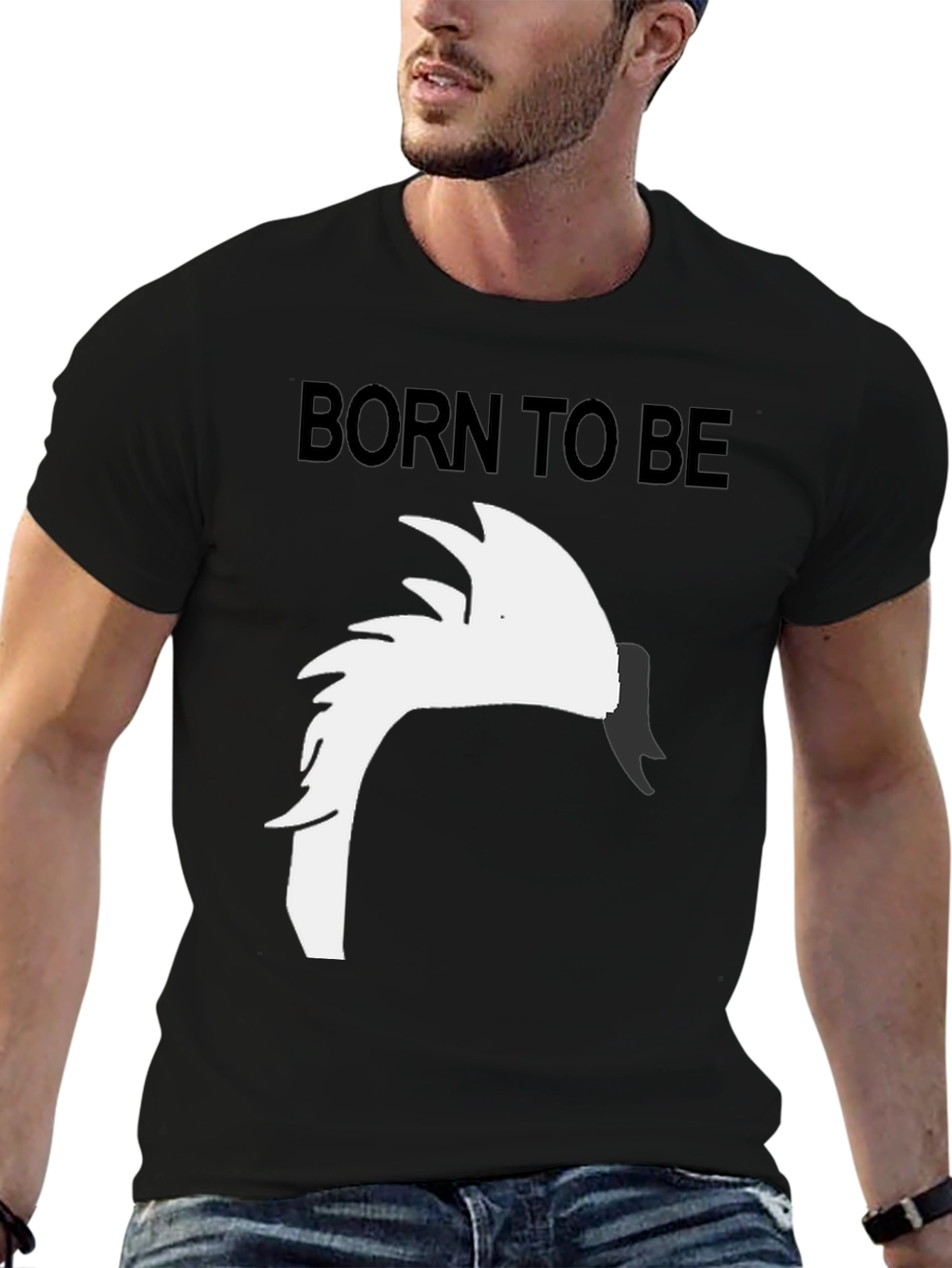 Born To Be Swan Black Graphic Tee
