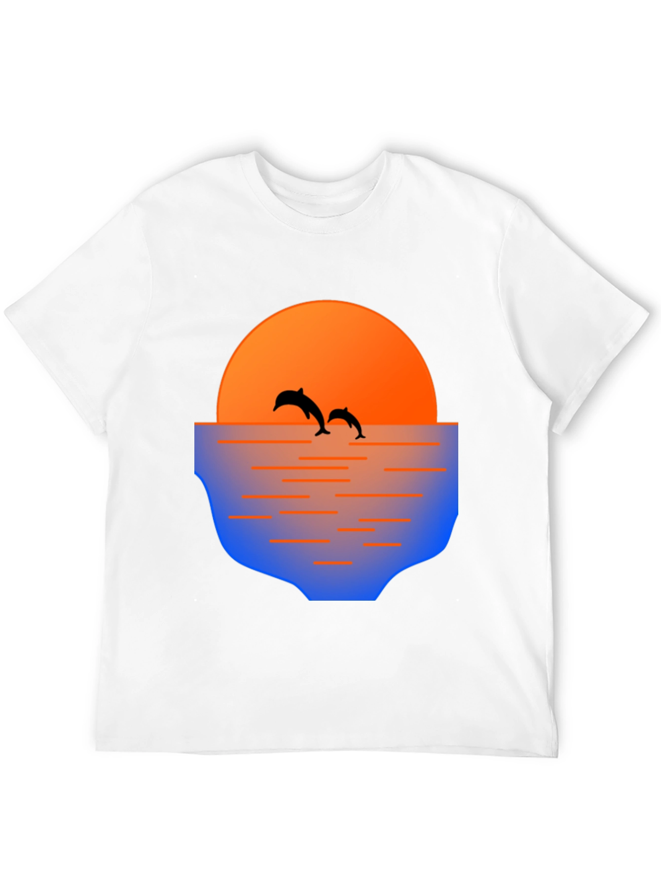 Dolphin Sunset Graphic Tee - Mens Black T-Shirt