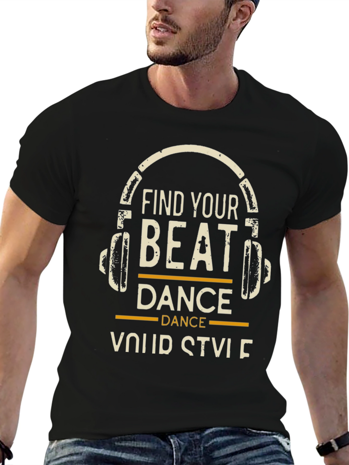 Find Your Beat Black Graphic Tee