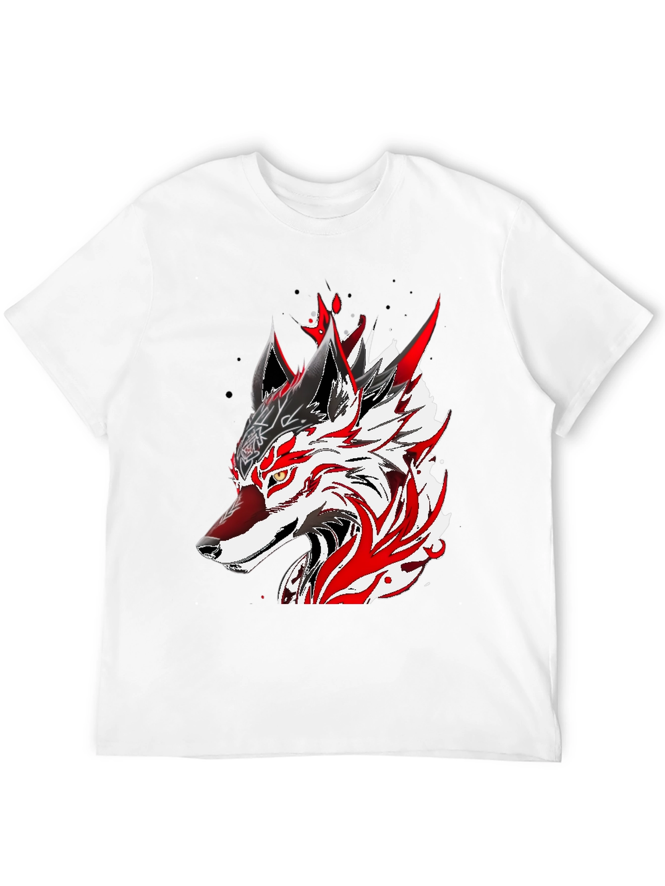 Wolf Graphic Black T-Shirt - Bold Anime Design