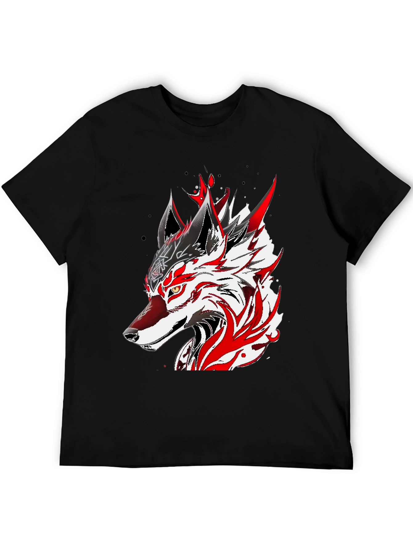 Wolf Graphic Black T-Shirt - Bold Anime Design