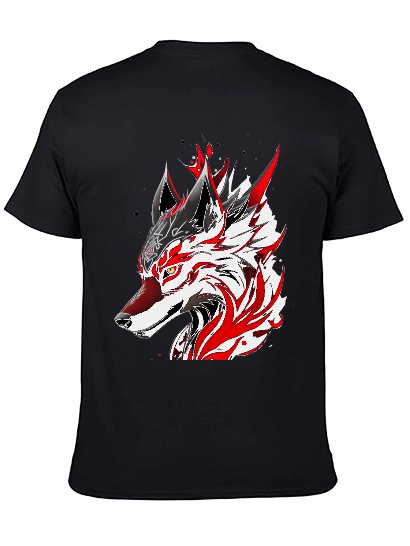Wolf Graphic Black T-Shirt - Bold Anime Design