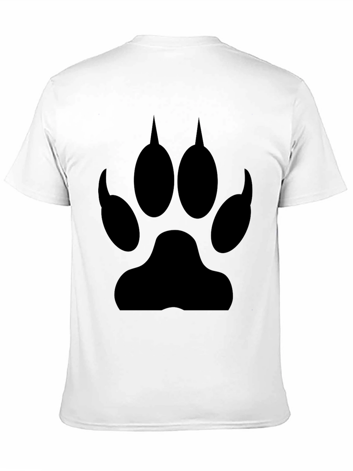 Black T-Shirt with Wolf Paw Print Design