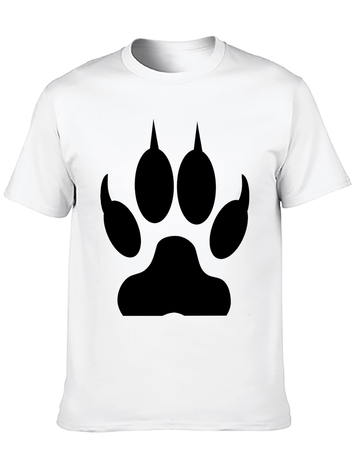 Black T-Shirt with Wolf Paw Print Design