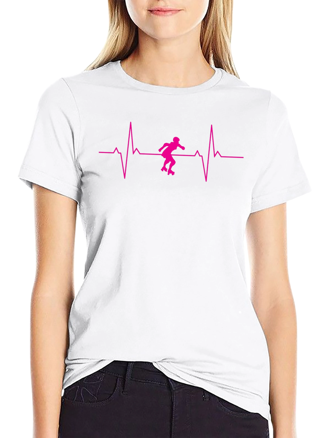 Roller Skating Heartbeat Graphic Tee
