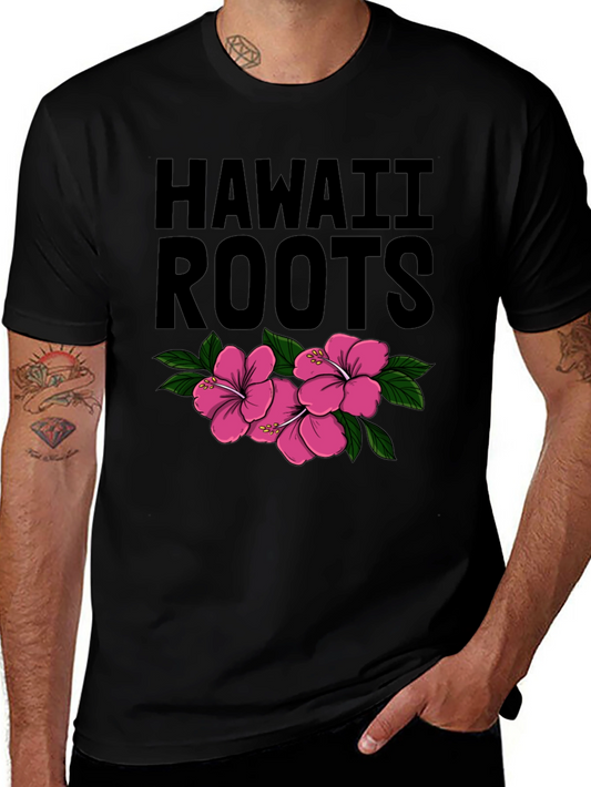 Hawaii Roots Hibiscus Flower Graphic T-Shirt