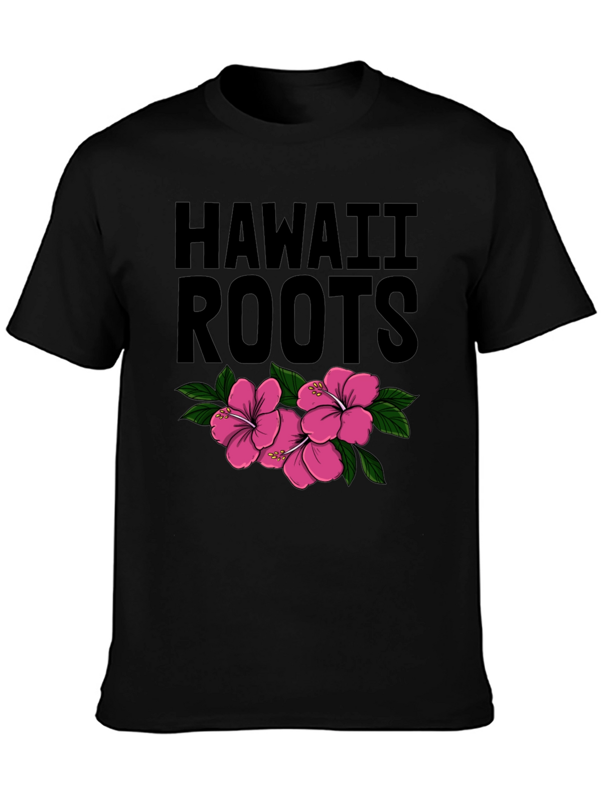 Hawaii Roots Hibiscus Flower Graphic T-Shirt