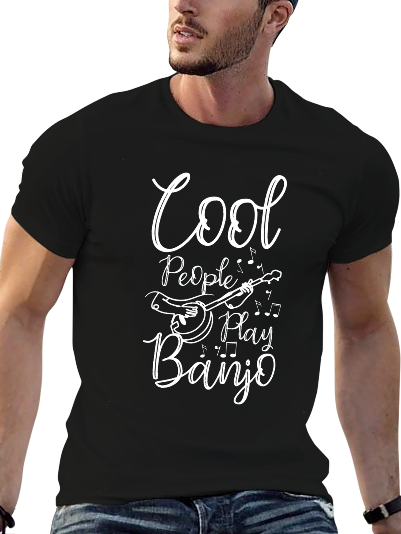 Cool People Play Banjo Black T-Shirt