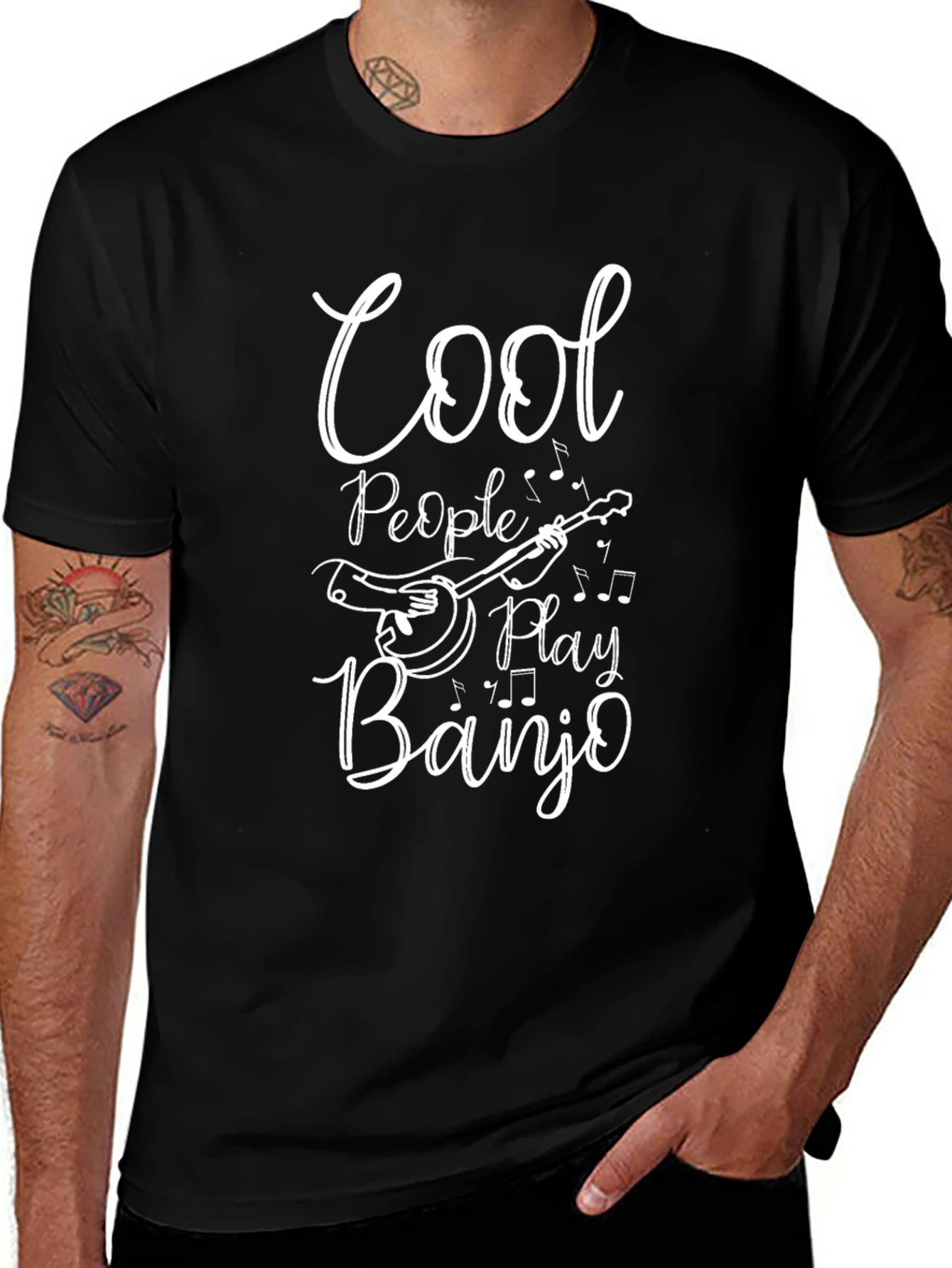 Cool People Play Banjo Black T-Shirt