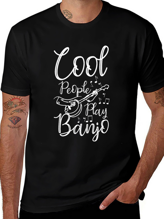Cool People Play Banjo Black T-Shirt