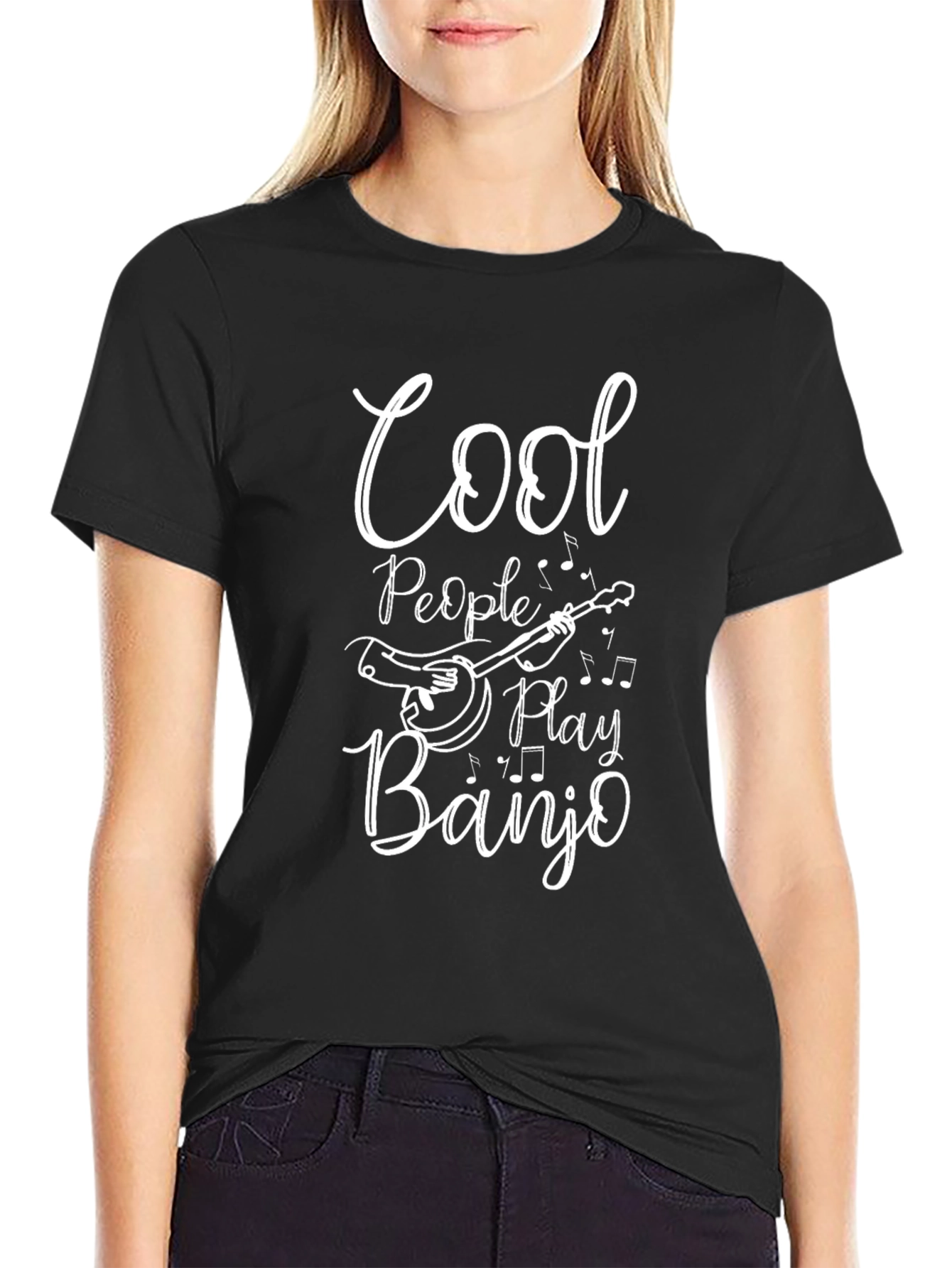Cool People Play Banjo Black T-Shirt