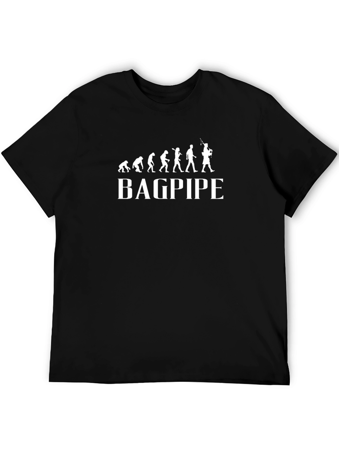 Bagpipe Evolution Graphic Tee - Black Cotton T-Shirt