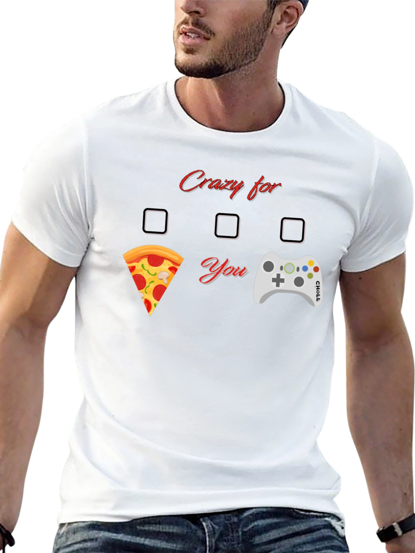 Crazy for Pizza and Gaming T-Shirt