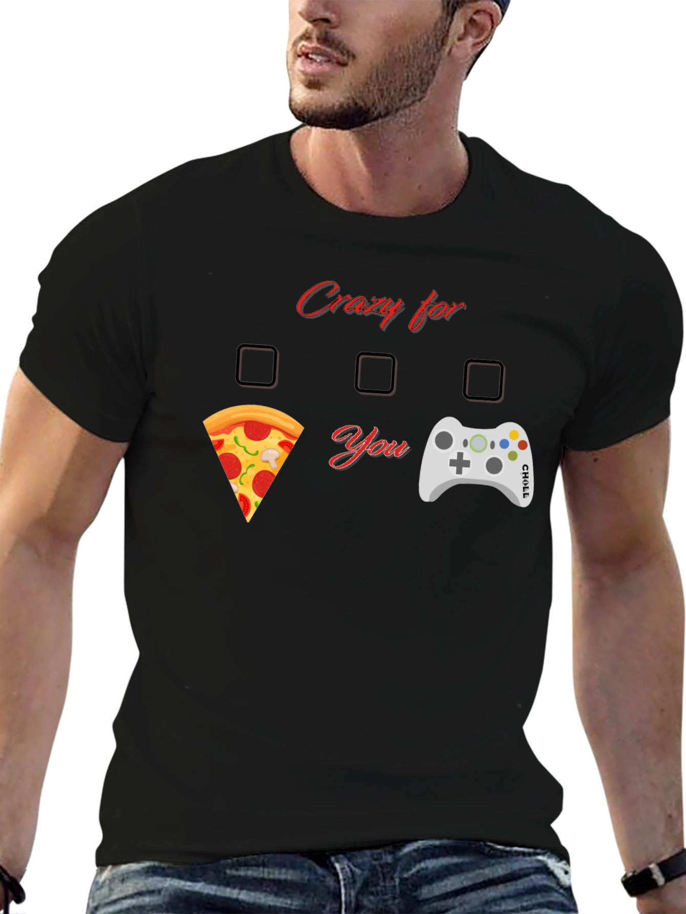 Crazy for Pizza and Gaming T-Shirt