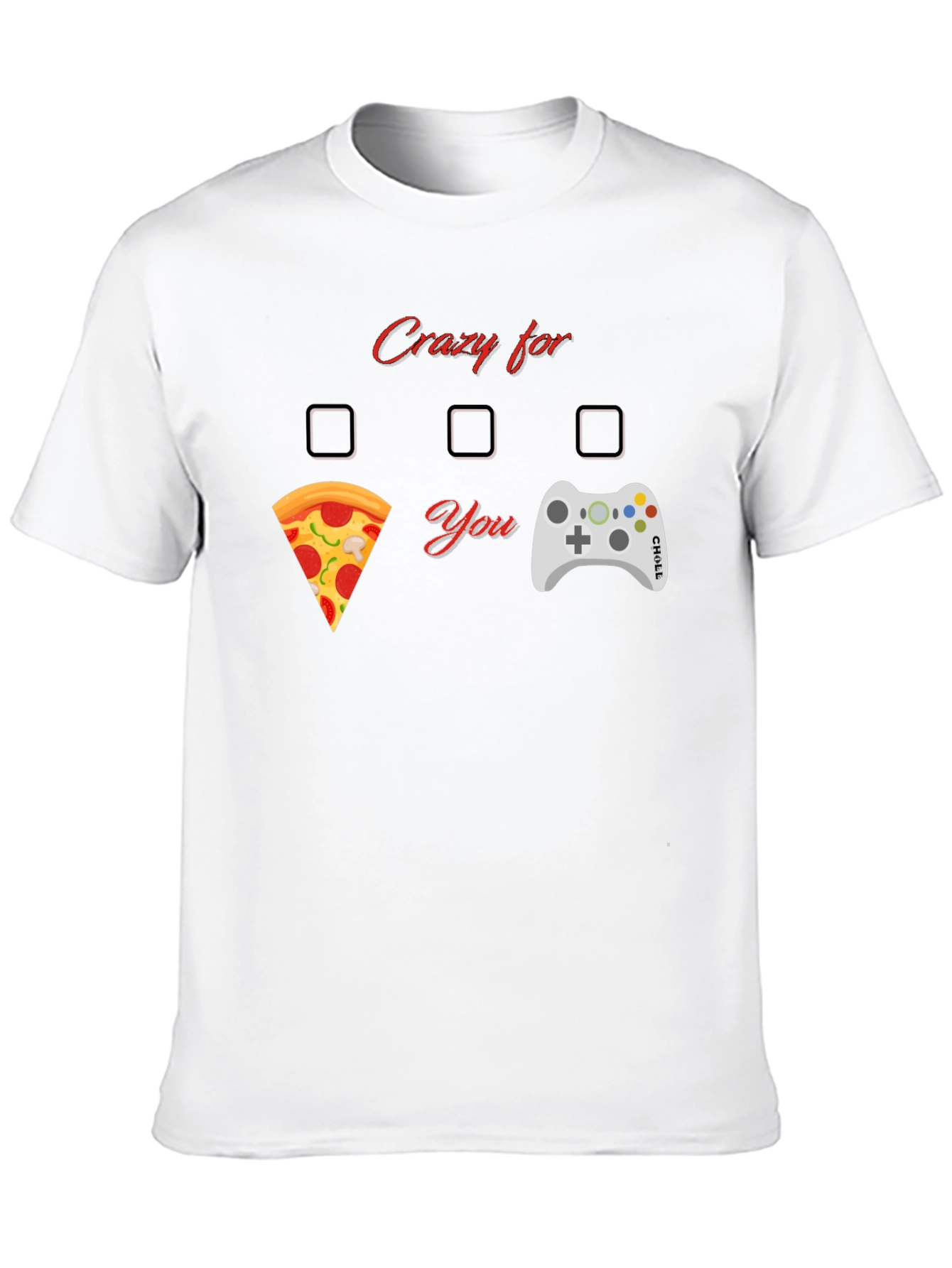 Crazy for Pizza and Gaming T-Shirt
