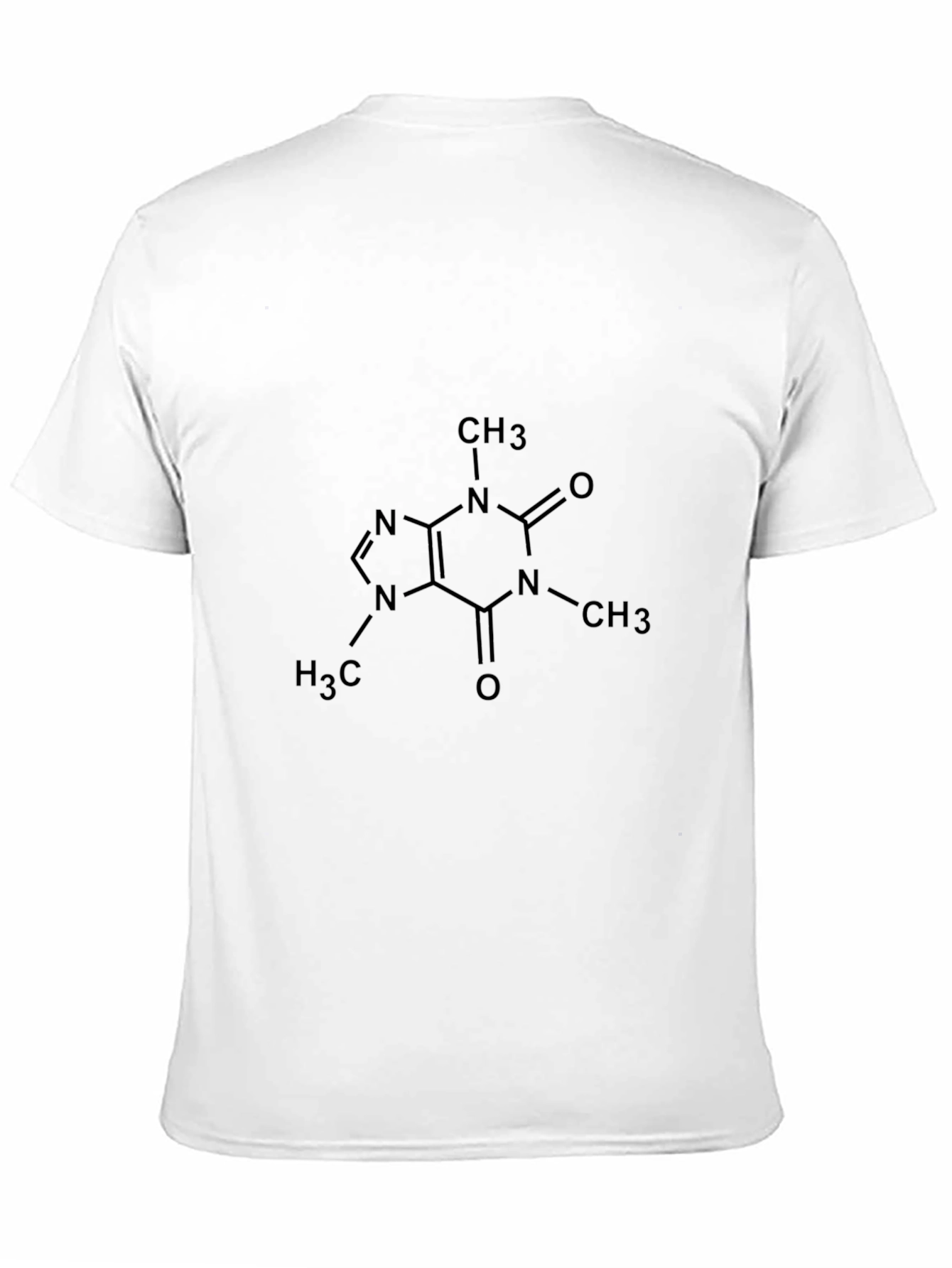 Caffeine Molecule Graphic Print Black T-Shirt