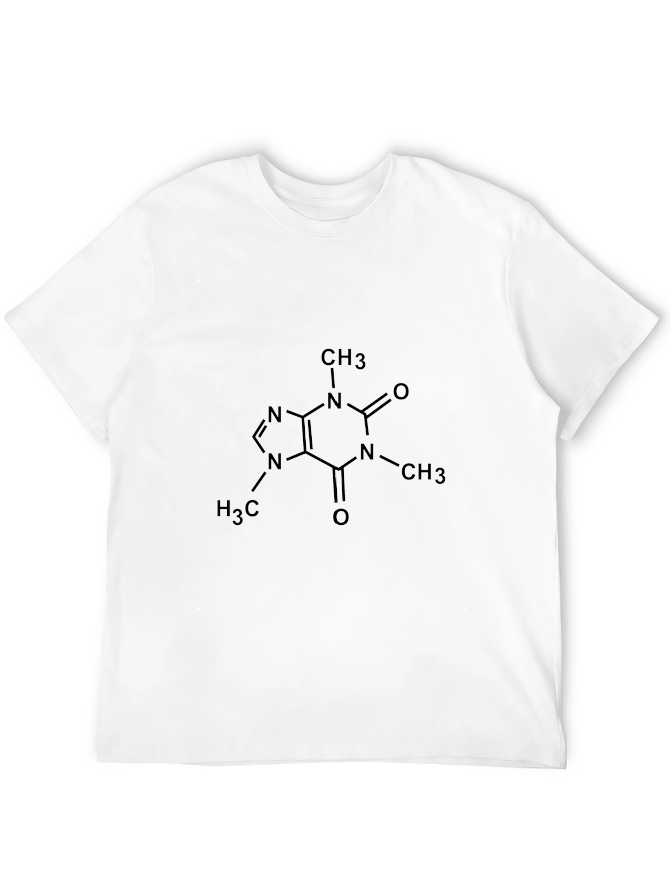 Caffeine Molecule Graphic Print Black T-Shirt