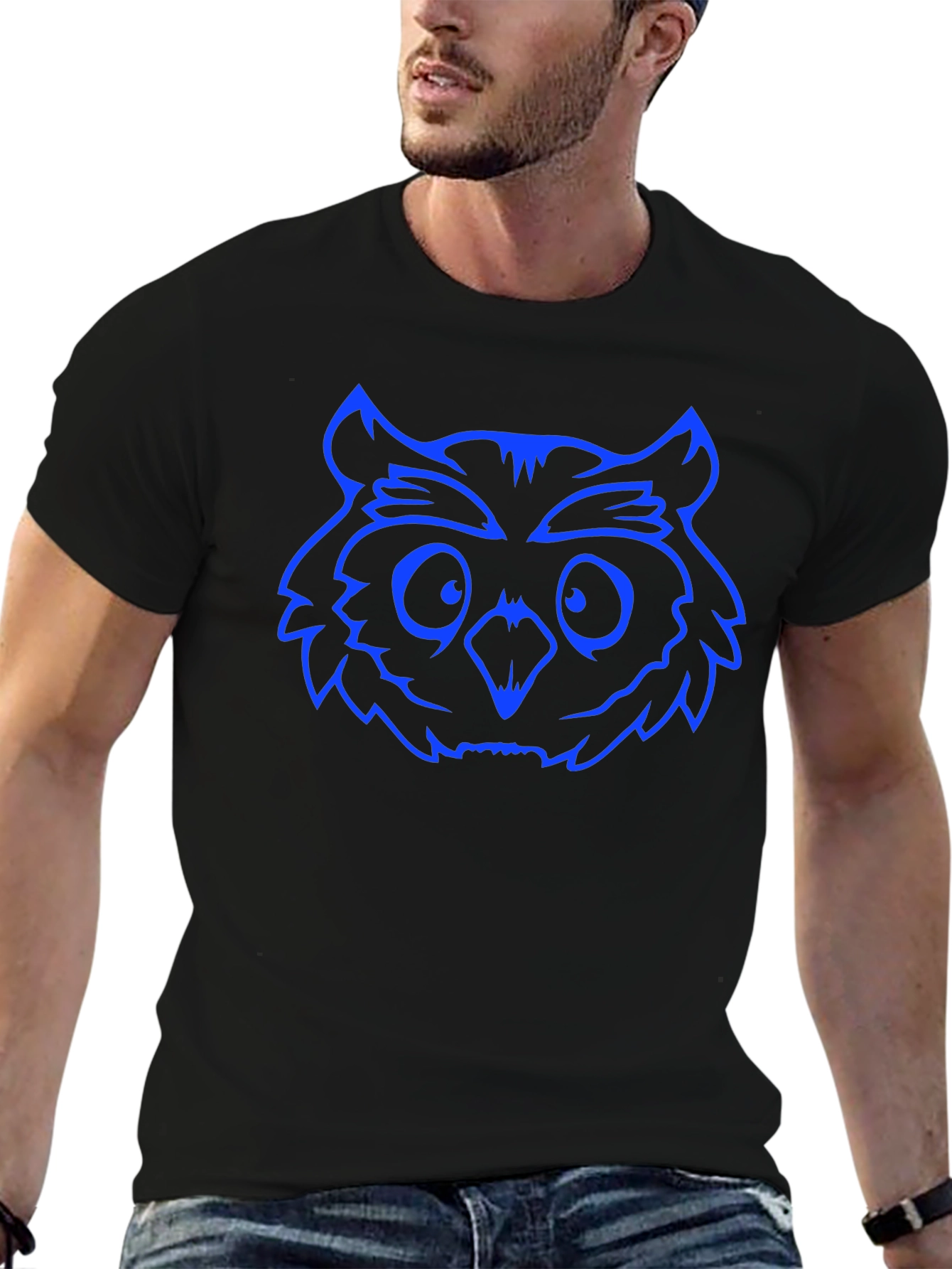 Cool Owl Graphic Black T-Shirt