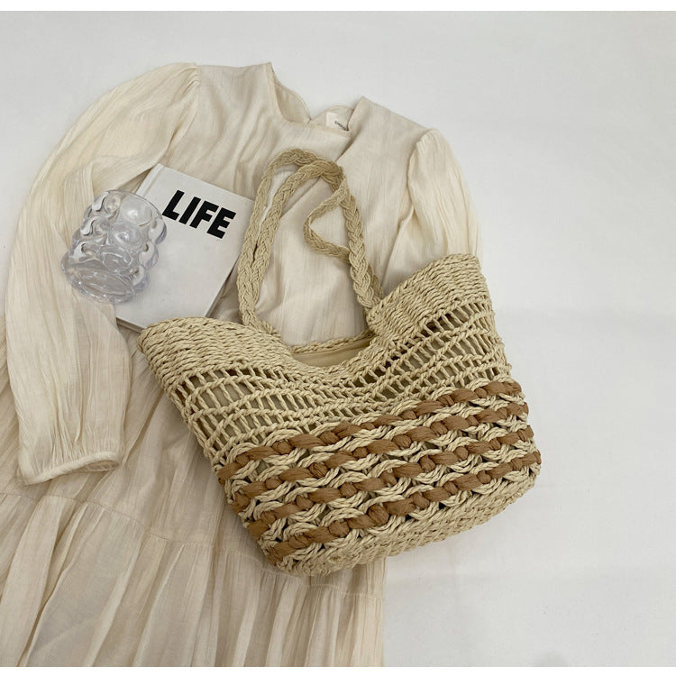 Elegant Large Capacity Straw Tote Bag - Perfect for Vacation or Daily Use
