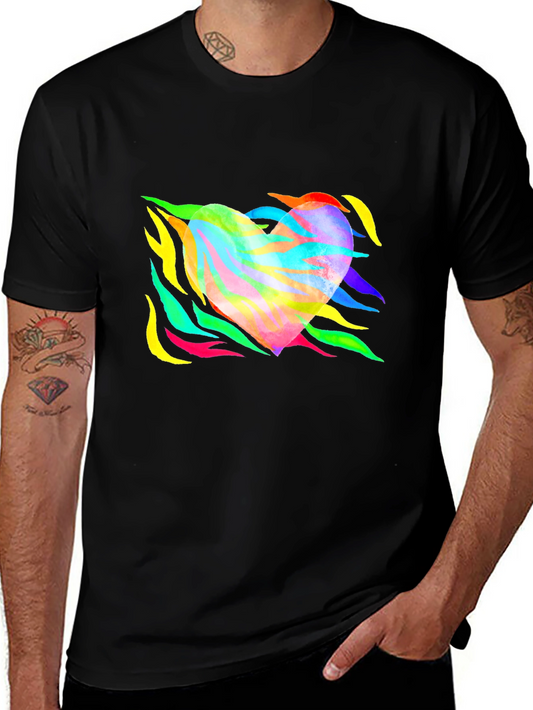 Rainbow Zebra Heart Graphic Tee