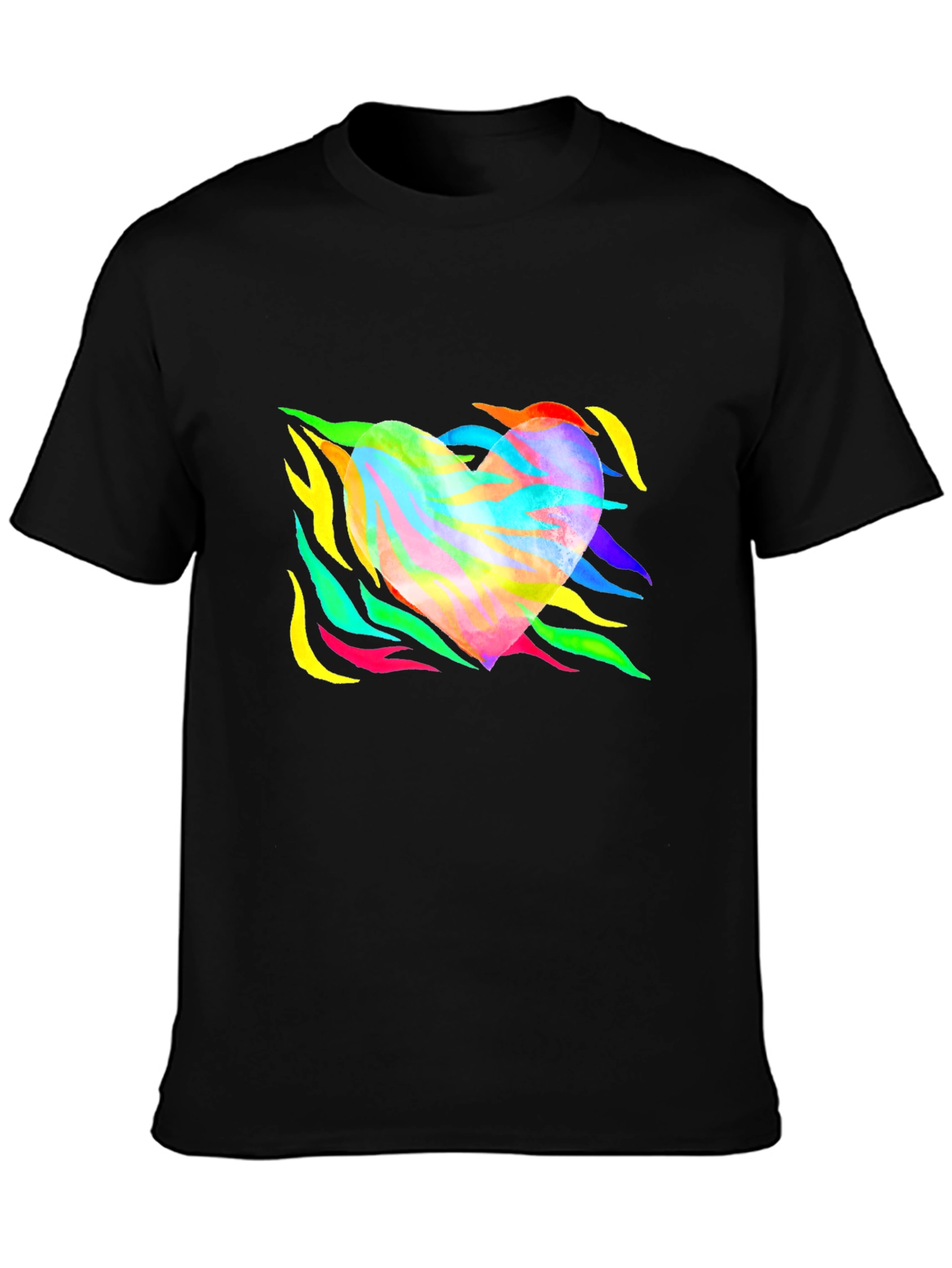 Rainbow Zebra Heart Graphic Tee