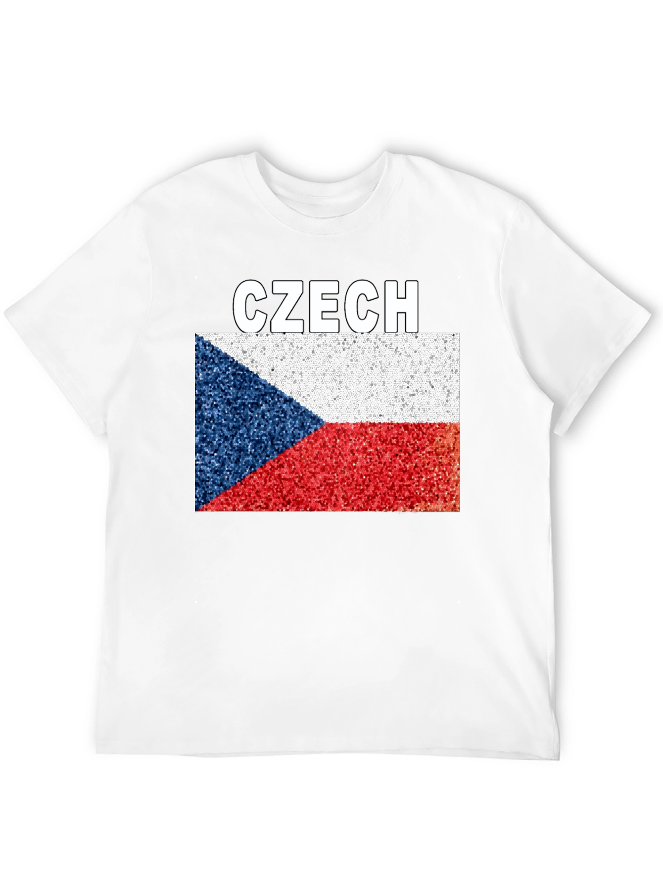 Czech Republic Flag T-Shirt - Black Crew Neck Tee