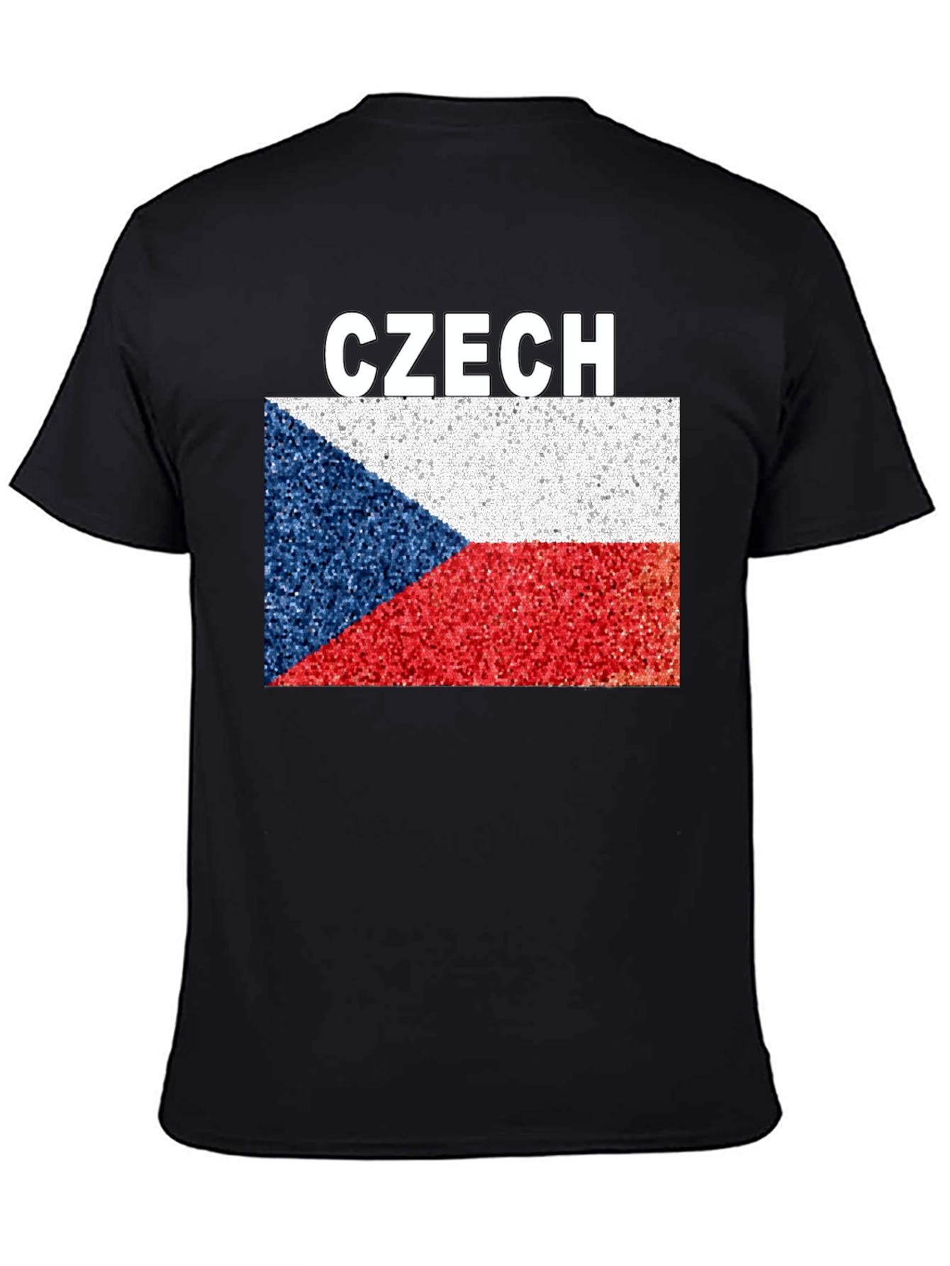 Czech Republic Flag T-Shirt - Black Crew Neck Tee