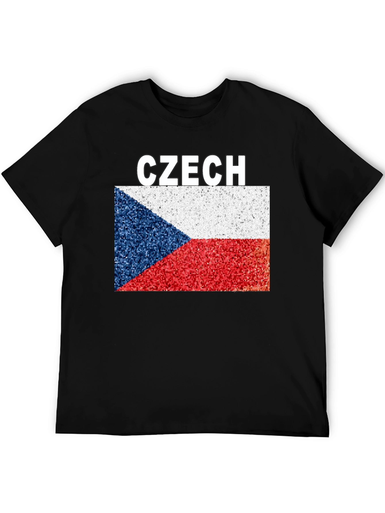 Czech Republic Flag T-Shirt - Black Crew Neck Tee