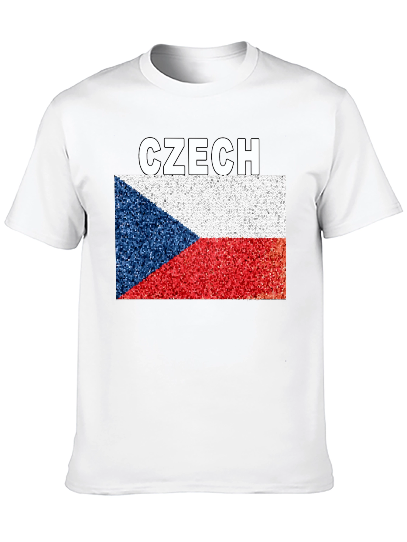 Czech Republic Flag T-Shirt - Black Crew Neck Tee