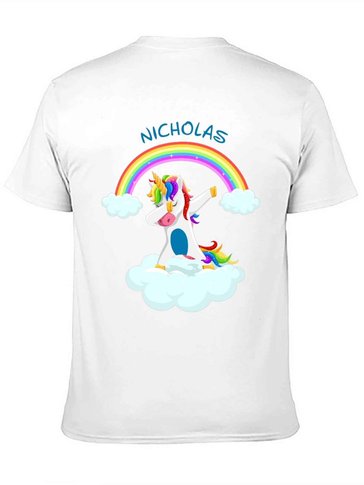 Nicholas Unicorn Dab Rainbow T-Shirt