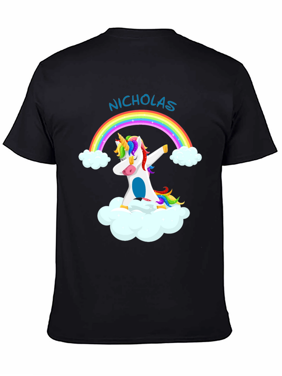 Nicholas Unicorn Dab Rainbow T-Shirt