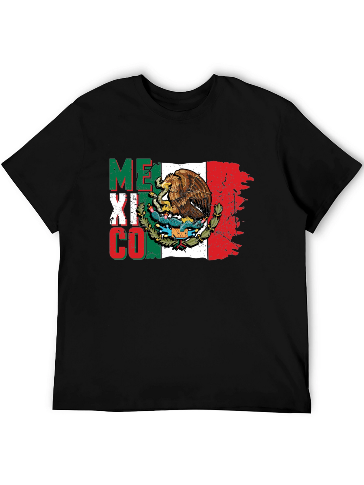 Mexico Flag Eagle T-Shirt - Black