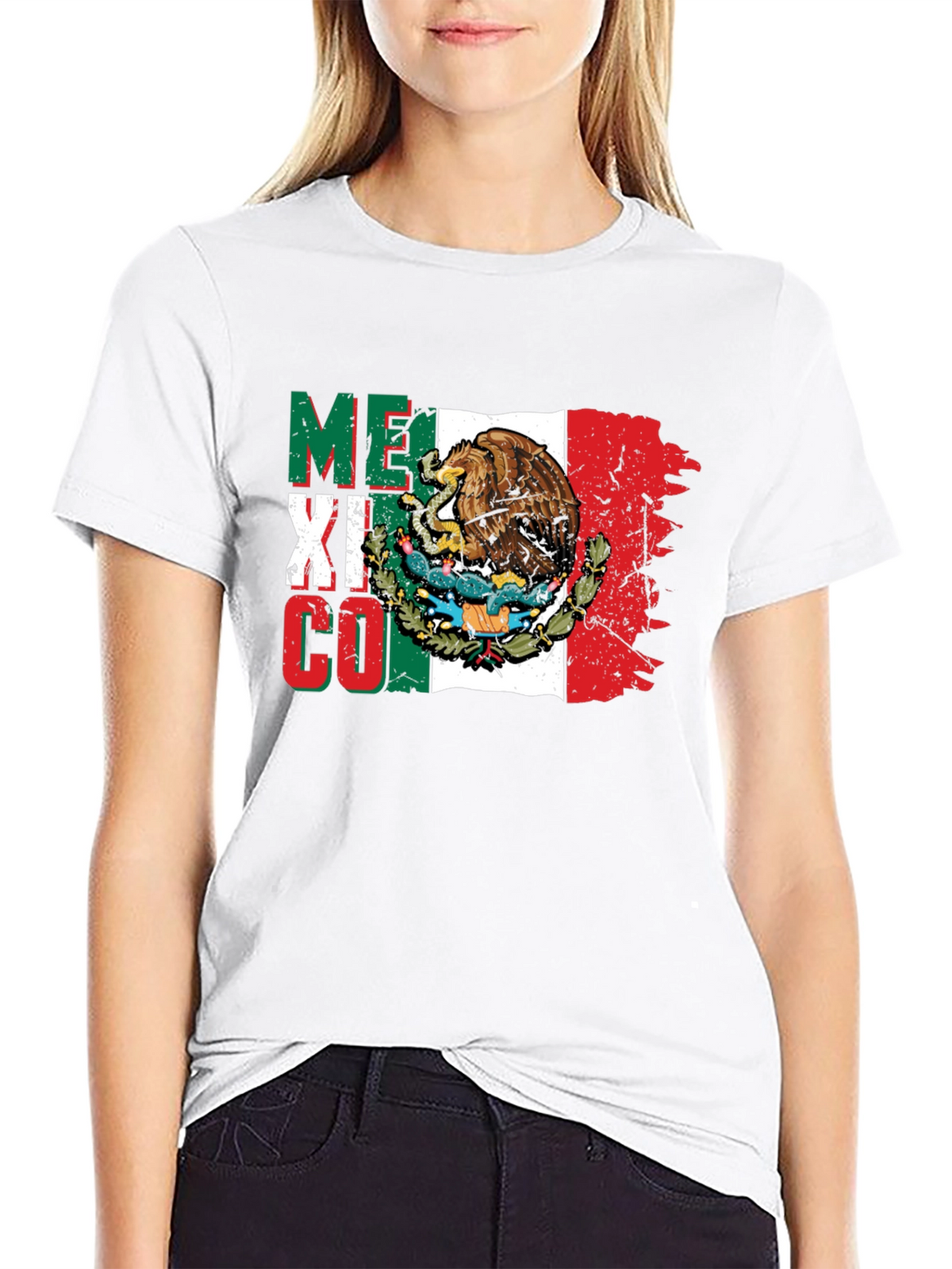 Mexico Flag Eagle T-Shirt - Black