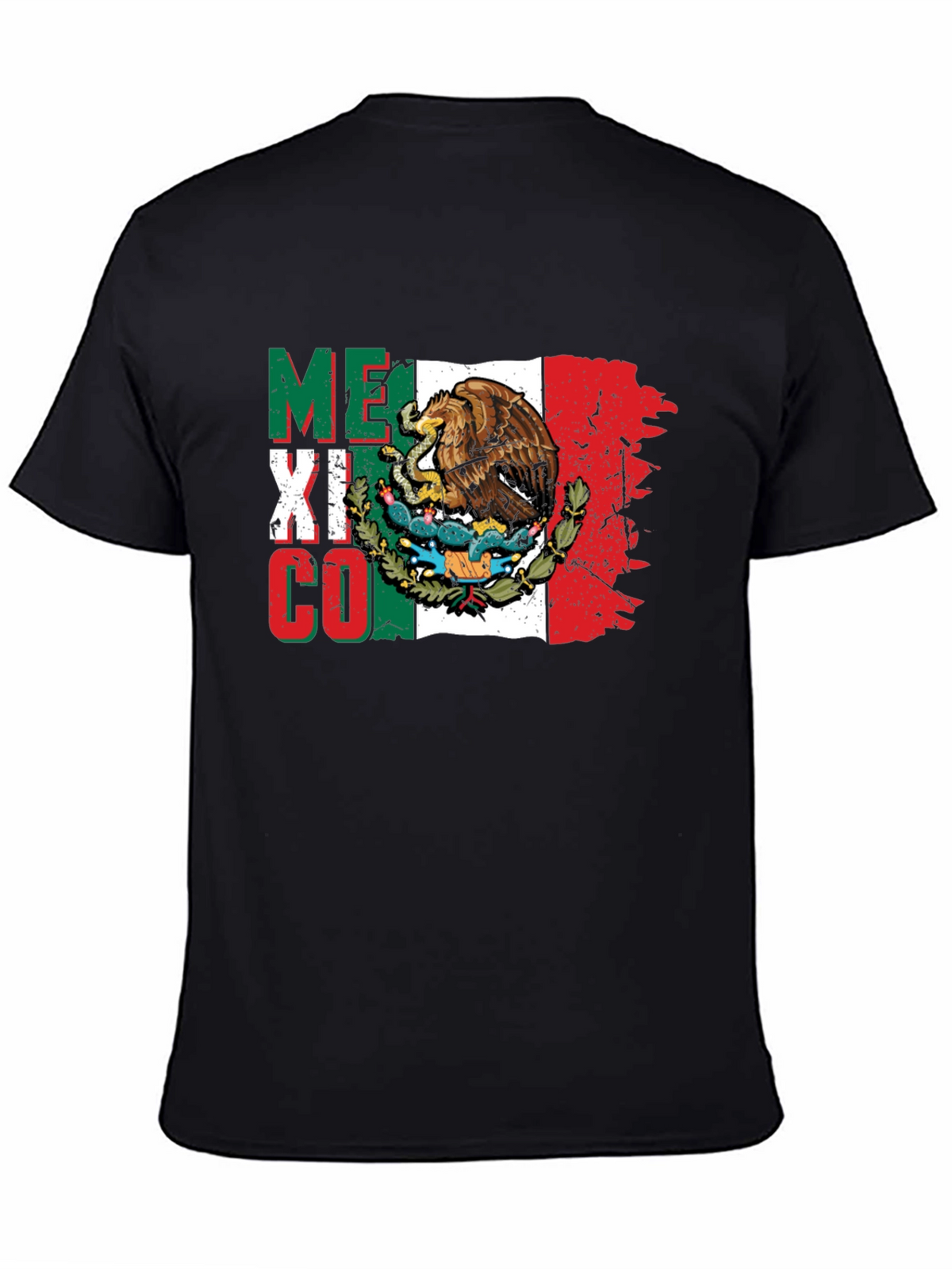 Mexico Flag Eagle T-Shirt - Black