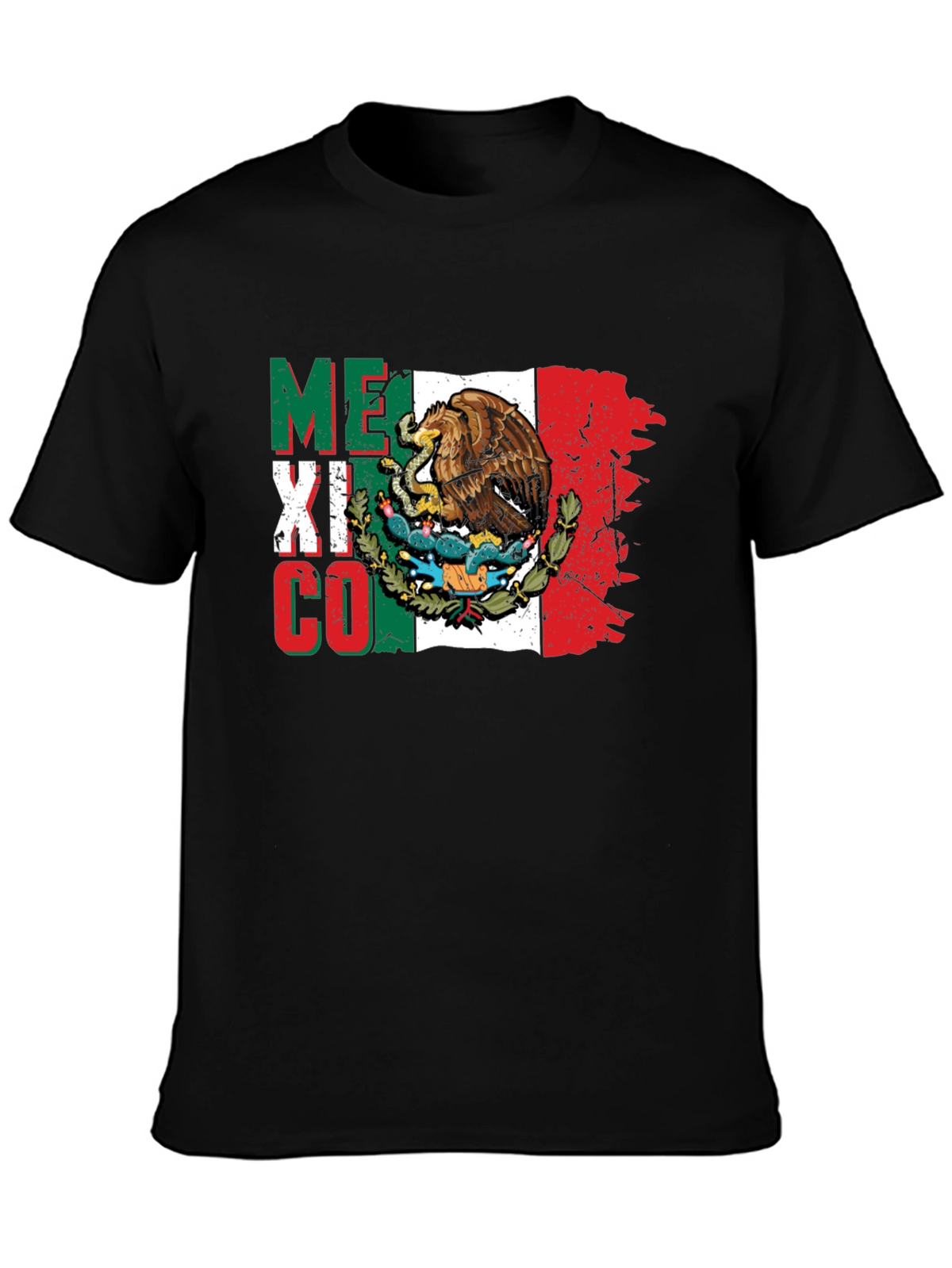Mexico Flag Eagle T-Shirt - Black