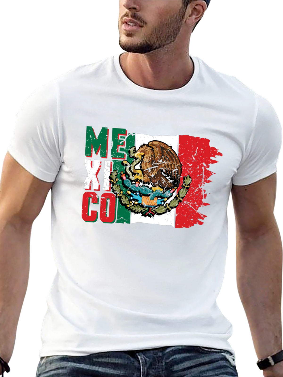 Mexico Flag Eagle T-Shirt - Black