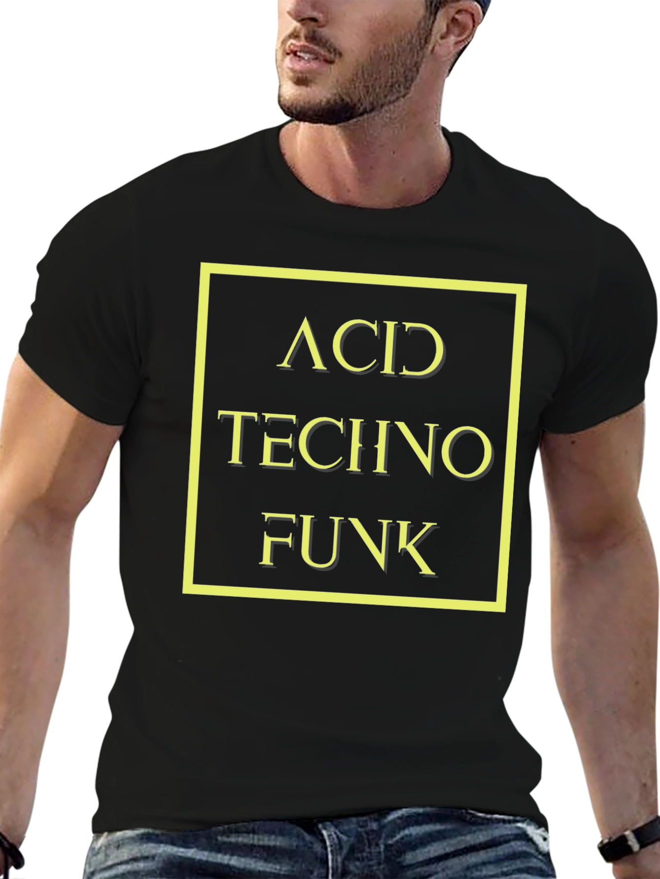 Acid Techno Funk Graphic T-Shirt - Black