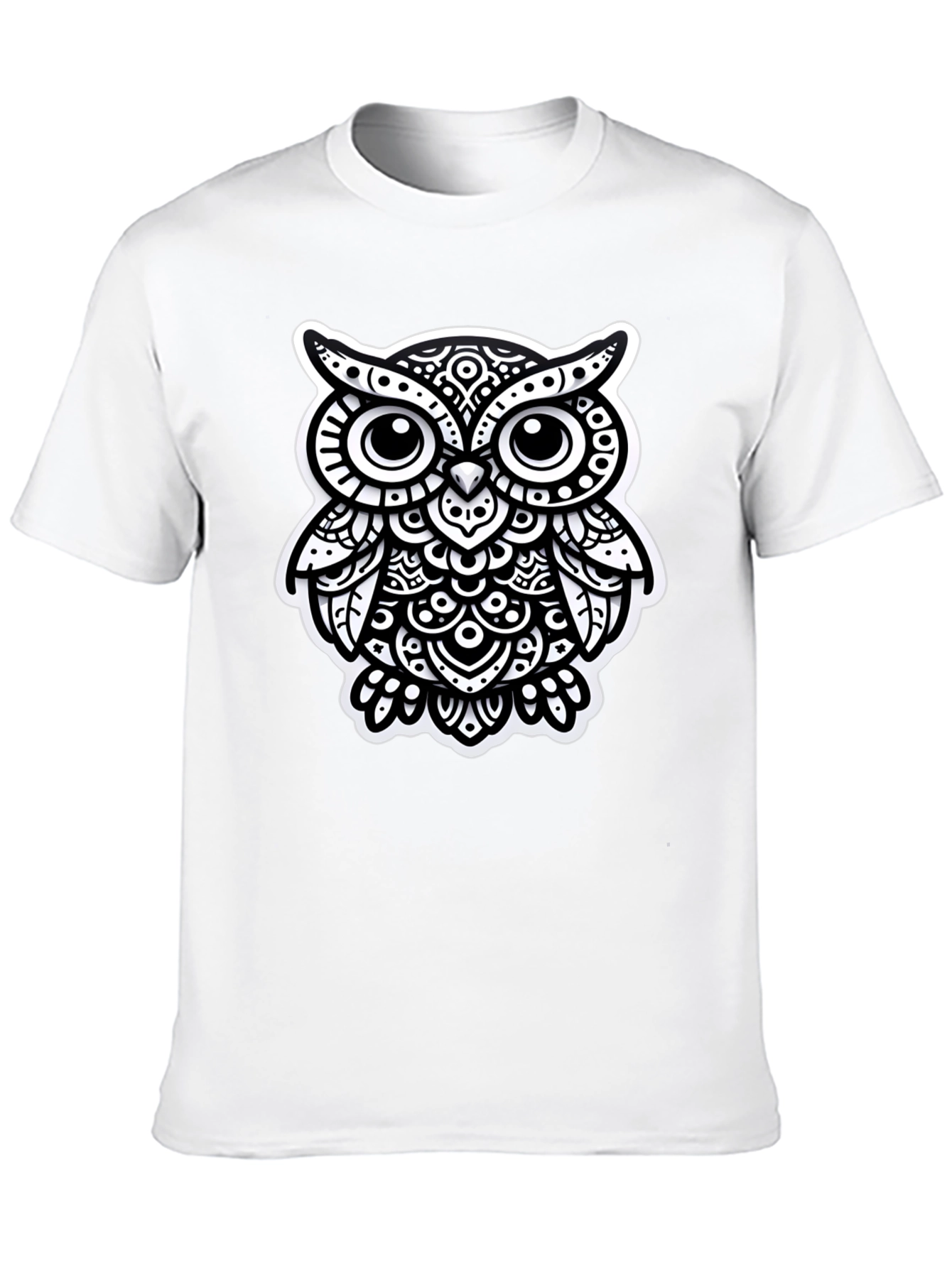 Stylish Black Owl Graphic Tee