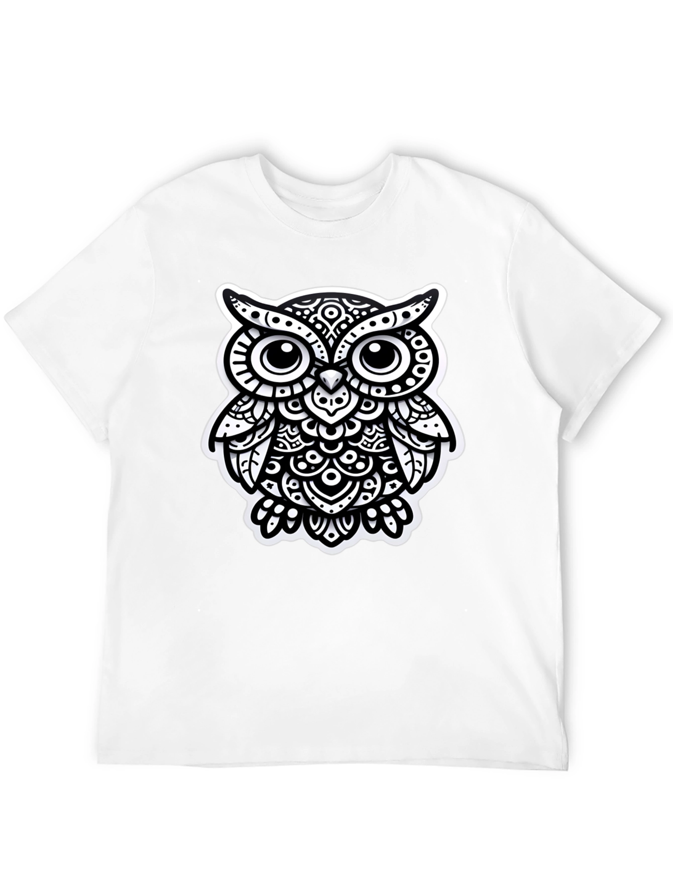 Stylish Black Owl Graphic Tee